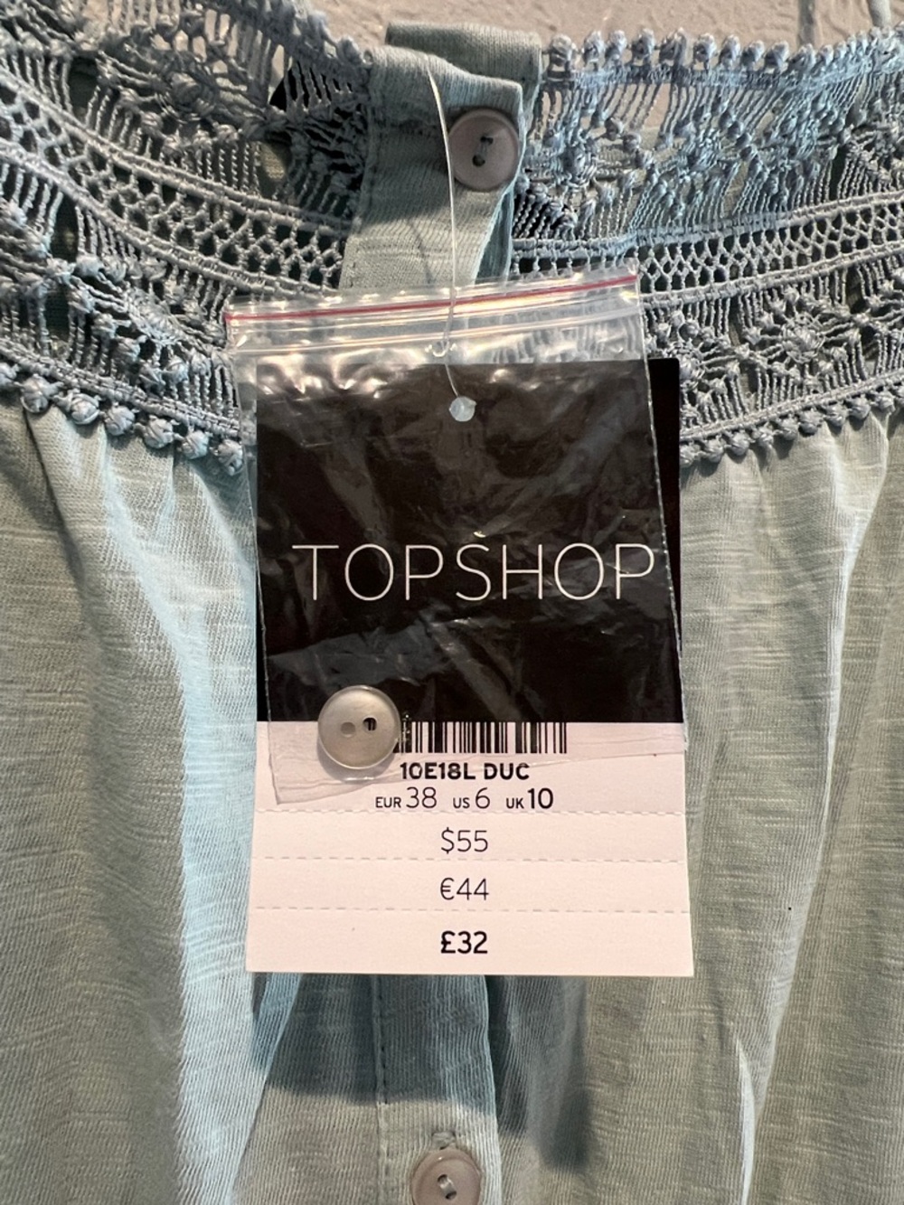 Topshop Sage Green One-Shoulder Midi Dress with Embroidered Yoke - Picture 2 of 6